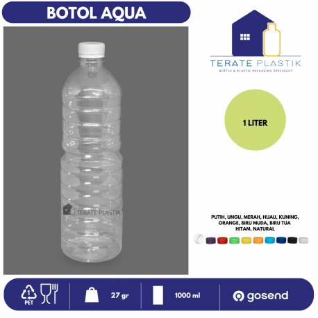 Botol PET AQUA 1L Baru